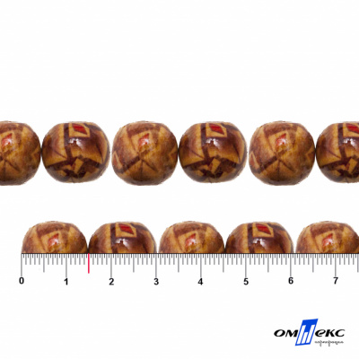 0133-Бусины деревянные "ОмТекс", 15 мм, упак.50+/-3шт - купить в Первоуральске. Цена: 77 руб.