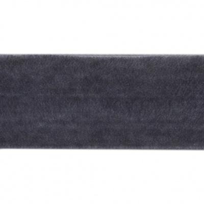 Лента бархатная нейлон, шир.25 мм, (упак. 45,7м), цв.189-т.серый - купить в Первоуральске. Цена: 981.09 руб.