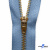 Молнии джинсовые металл т-5, 18 см латунь (YG), цв.-деним (231) - купить в Первоуральске. Цена: 22.80 руб.