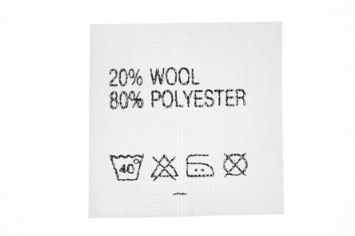Состав и уход 20% wool 80% poliester - купить в Первоуральске. Цена: 64.21 руб.