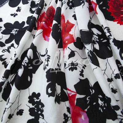 Плательная ткань "Фламенко" 22.1, 80 гр/м2, шир.150 см, принт растительный - купить в Первоуральске. Цена 239.03 руб.
