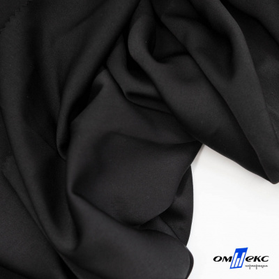 Ткань плательная Габриэль 100% полиэстер,140 (+/-10) гр/м2, шир. 150 см, цв. черный BLACK - купить в Первоуральске. Цена 248.37 руб.