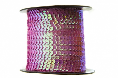 Пайетки "ОмТекс" на нитях, CREAM, 6 мм С / упак.73+/-1м, цв. 89 - розовый - купить в Первоуральске. Цена: 468.37 руб.