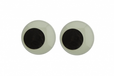 Глазки для игрушек, круглые, с бегающими зрачками, 40 мм/упак.20+/-2 шт, цв. -черно-белые - купить в Первоуральске. Цена: 158.73 руб.