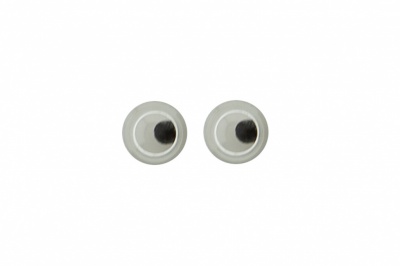 Глазки для игрушек, круглые, с бегающими зрачками, 3 мм/упак.100+/-5 шт, цв. -черно-белые - купить в Первоуральске. Цена: 25.40 руб.