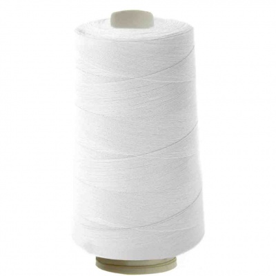 Швейные нитки (армированные) 28S/2, нам. 2 500 м, цвет белый - купить в Первоуральске. Цена: 148.95 руб.