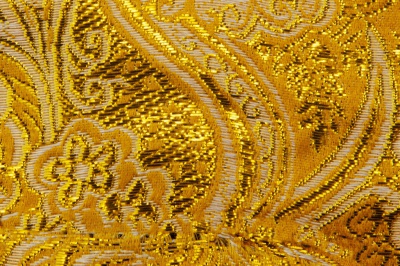 Ткань костюмная жаккард №12, 140 гр/м2, шир.150см, цвет жёлтый - купить в Первоуральске. Цена 383.29 руб.