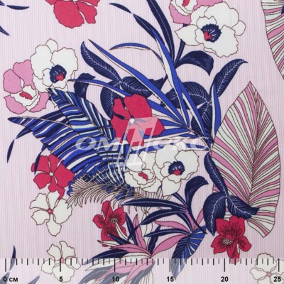 Плательная ткань "Фламенко" 18.1, 80 гр/м2, шир.150 см, принт растительный - купить в Первоуральске. Цена 239.03 руб.