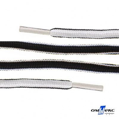 Шнурки #4-27, круглые 130 см, двухцветные (черно/белый) - купить в Первоуральске. Цена: 47.04 руб.