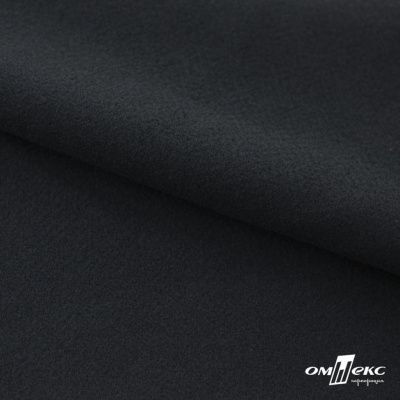 Трикотажное полотно "Капри" 100% полиэстр, 152см, 320 г/м2, чёрный, м - купить в Первоуральске. Цена 374 руб.
