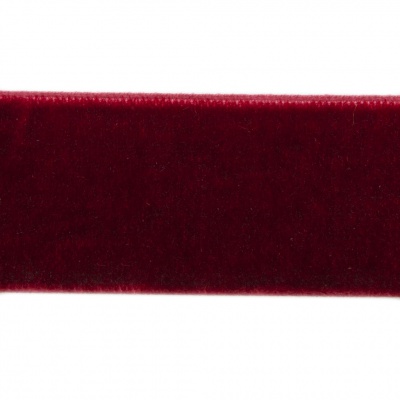 Лента бархатная нейлон, шир.25 мм, (упак. 45,7м), цв.240-бордо - купить в Первоуральске. Цена: 800.84 руб.