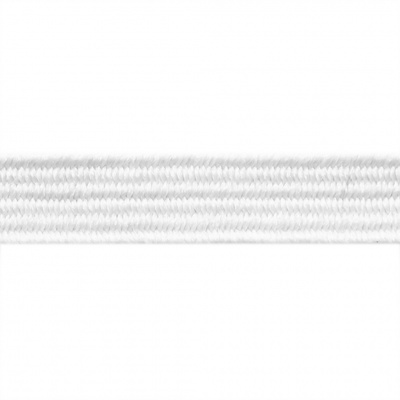Резиновые нити с текстильным покрытием, шир. 6 мм (182 м/уп), цв.-белый - купить в Первоуральске. Цена: 705.59 руб.