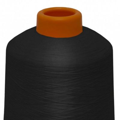 Нитки текстурированные некручёные, намот. 15 000 м, цвет чёрный - купить в Первоуральске. Цена: 204.10 руб.