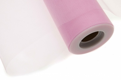 Фатин в шпульках 16-14, 10 гр/м2, шир. 15 см (в нам. 25+/-1 м), цвет розовый - купить в Первоуральске. Цена: 100.69 руб.