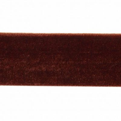 Лента бархатная нейлон, шир.25 мм, (упак. 45,7м), цв.120-шоколад - купить в Первоуральске. Цена: 981.09 руб.