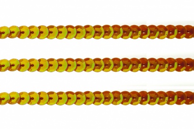 Пайетки "ОмТекс" на нитях, CREAM, 6 мм С / упак.73+/-1м, цв. 88 - оранжевый - купить в Первоуральске. Цена: 300.55 руб.