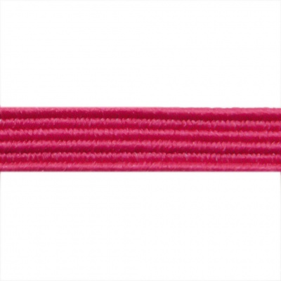 Резиновые нити с текстильным покрытием, шир. 6 мм ( упак.30 м/уп), цв.- 84-фуксия - купить в Первоуральске. Цена: 155.22 руб.