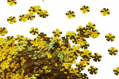 Пайетки "ОмТекс" россыпью,DOUBLE SIDED GOLD,цветок 14 мм/упак.50 гр, цв. 0460-золото - купить в Первоуральске. Цена: 80.93 руб.
