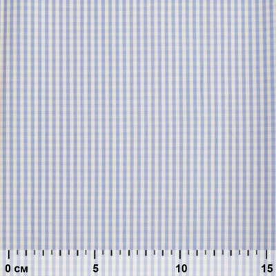 Ткань сорочечная Клетка Виши, 115 г/м2, 58% пэ,42% хл, шир.150 см, цв.2-голубой, (арт.111) - купить в Первоуральске. Цена 306.69 руб.