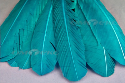 Декоративный Пучок из перьев, перо 24см/голубой - купить в Первоуральске. Цена: 12.19 руб.