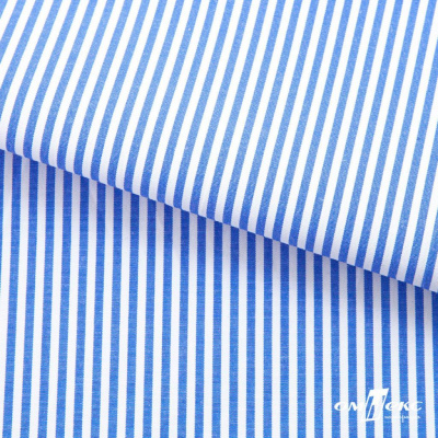 Ткань сорочечная Полоска Кенди, 115 г/м2, 58% пэ,42% хл, шир.150 см, цв.3-синий, (арт.110) - купить в Первоуральске. Цена 306.69 руб.