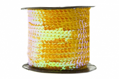 Пайетки "ОмТекс" на нитях, CREAM, 6 мм С / упак.73+/-1м, цв. 92 - золото - купить в Первоуральске. Цена: 484.77 руб.