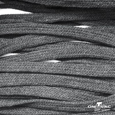 Шнур плетеный d-8 мм плоский, 70% хлопок 30% полиэстер, уп.85+/-1 м, цв.1027-серый - купить в Первоуральске. Цена: 735 руб.
