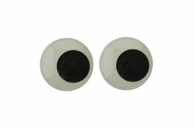 Глазки для игрушек, круглые, с бегающими зрачками, 24 мм/упак.50+/-2 шт, цв. -черно-белые - купить в Первоуральске. Цена: 60.32 руб.