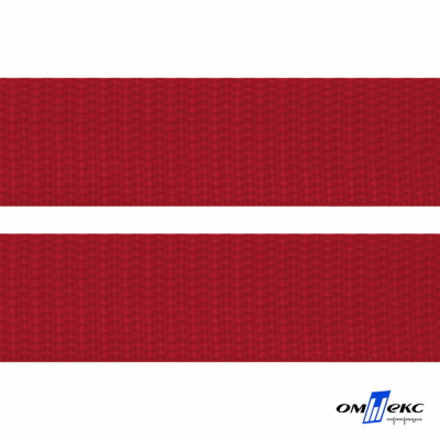 Красный- цв.171-Текстильная лента-стропа 550 гр/м2 ,100% пэ шир.40 мм (боб.50+/-1 м) - купить в Первоуральске. Цена: 637.68 руб.