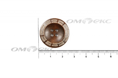 Пуговица деревянная круглая №53 (25мм) - купить в Первоуральске. Цена: 3.68 руб.