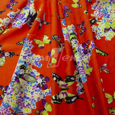 Плательная ткань "Софи" 7.1, 75 гр/м2, шир.150 см, принт бабочки - купить в Первоуральске. Цена 241.49 руб.
