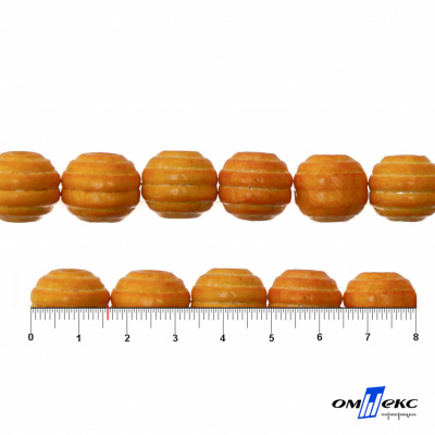 0309-Бусины деревянные "ОмТекс", 16 мм, упак.50+/-3шт, цв.003-оранжевый - купить в Первоуральске. Цена: 62.22 руб.