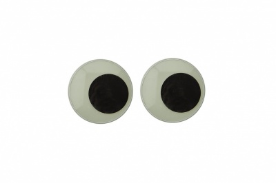 Глазки для игрушек, круглые, с бегающими зрачками, 15 мм/упак.50+/-2 шт, цв. -черно-белые - купить в Первоуральске. Цена: 47.40 руб.