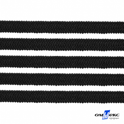 Лента эластичная вязанная (резинка) 4 мм (200+/-1 м) 400 гр/м2 черная бобина "ОМТЕКС" - купить в Первоуральске. Цена: 1.78 руб.