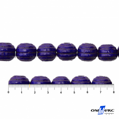 0309-Бусины деревянные "ОмТекс", 16 мм, упак.50+/-3шт, цв.018-фиолет - купить в Первоуральске. Цена: 62.22 руб.