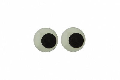 Глазки для игрушек, круглые, с бегающими зрачками, 8 мм/упак.100+/-2 шт, цв. -черно-белые - купить в Первоуральске. Цена: 28.86 руб.