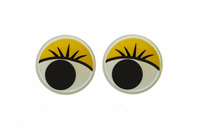 Глазки для игрушек, круглые, с бегающими зрачками, 15 мм/упак.50+/-2 шт, цв. -желтый - купить в Первоуральске. Цена: 113.01 руб.