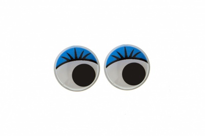 Глазки для игрушек, круглые, с бегающими зрачками, 8 мм/упак.50+/-2 шт, цв. -синий - купить в Первоуральске. Цена: 59.05 руб.