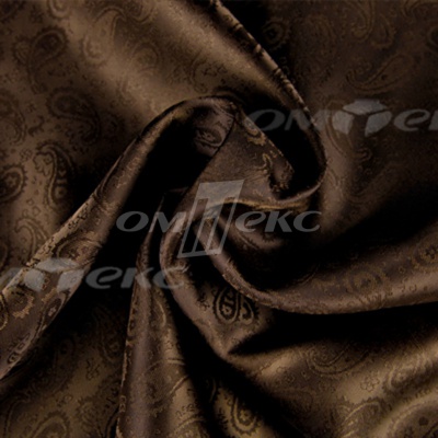 Ткань подкладочная жаккард Р14098, 19-1217/коричневый, 85 г/м2, шир. 150 см, 230T - купить в Первоуральске. Цена 166.45 руб.
