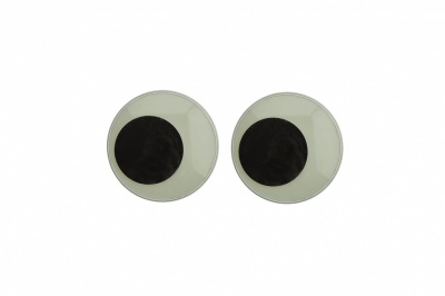 Глазки для игрушек, круглые, с бегающими зрачками, 18 мм/упак.50+/-2 шт, цв. -черно-белые - купить в Первоуральске. Цена: 41.81 руб.