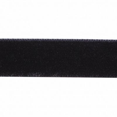 Лента бархатная нейлон, шир.12 мм, (упак. 45,7м), цв.03-черный - купить в Первоуральске. Цена: 448.27 руб.