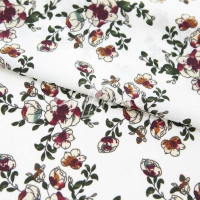 Плательная ткань "Фламенко" 23.1, 80 гр/м2, шир.150 см, принт растительный - купить в Первоуральске. Цена 264.56 руб.
