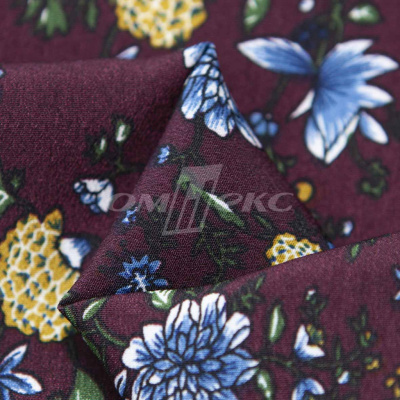 Плательная ткань "Фламенко" 4.1, 80 гр/м2, шир.150 см, принт растительный - купить в Первоуральске. Цена 259.21 руб.