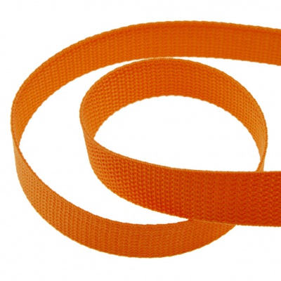 Стропа текстильная, шир. 25 мм (в нам. 50+/-1 ярд), цвет оранжевый - купить в Первоуральске. Цена: 409.94 руб.