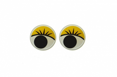 Глазки для игрушек, круглые, с бегающими зрачками, 8 мм/упак.50+/-2 шт, цв. -желтый - купить в Первоуральске. Цена: 59.05 руб.