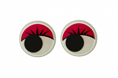 Глазки для игрушек, круглые, с бегающими зрачками, 15 мм/упак.50+/-2 шт, цв. -красный - купить в Первоуральске. Цена: 113.01 руб.