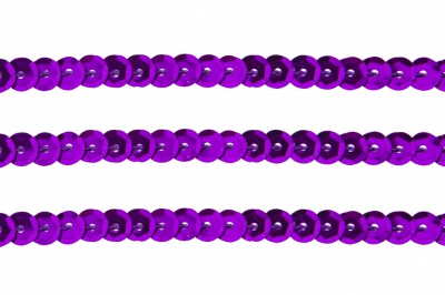 Пайетки "ОмТекс" на нитях, SILVER-BASE, 6 мм С / упак.73+/-1м, цв. 12 - фиолет - купить в Первоуральске. Цена: 300.55 руб.